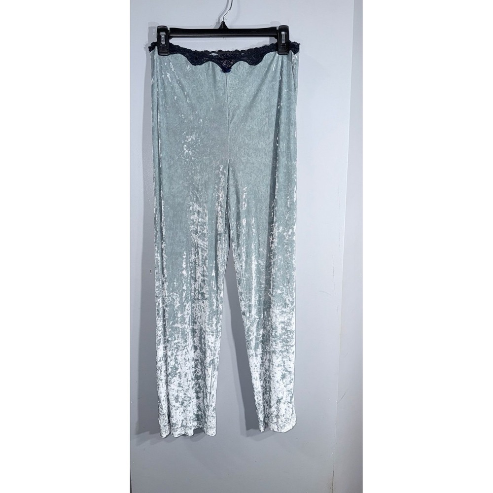 Victoria's Secret Angels light blue crushed velour Lace Trim Pants medium